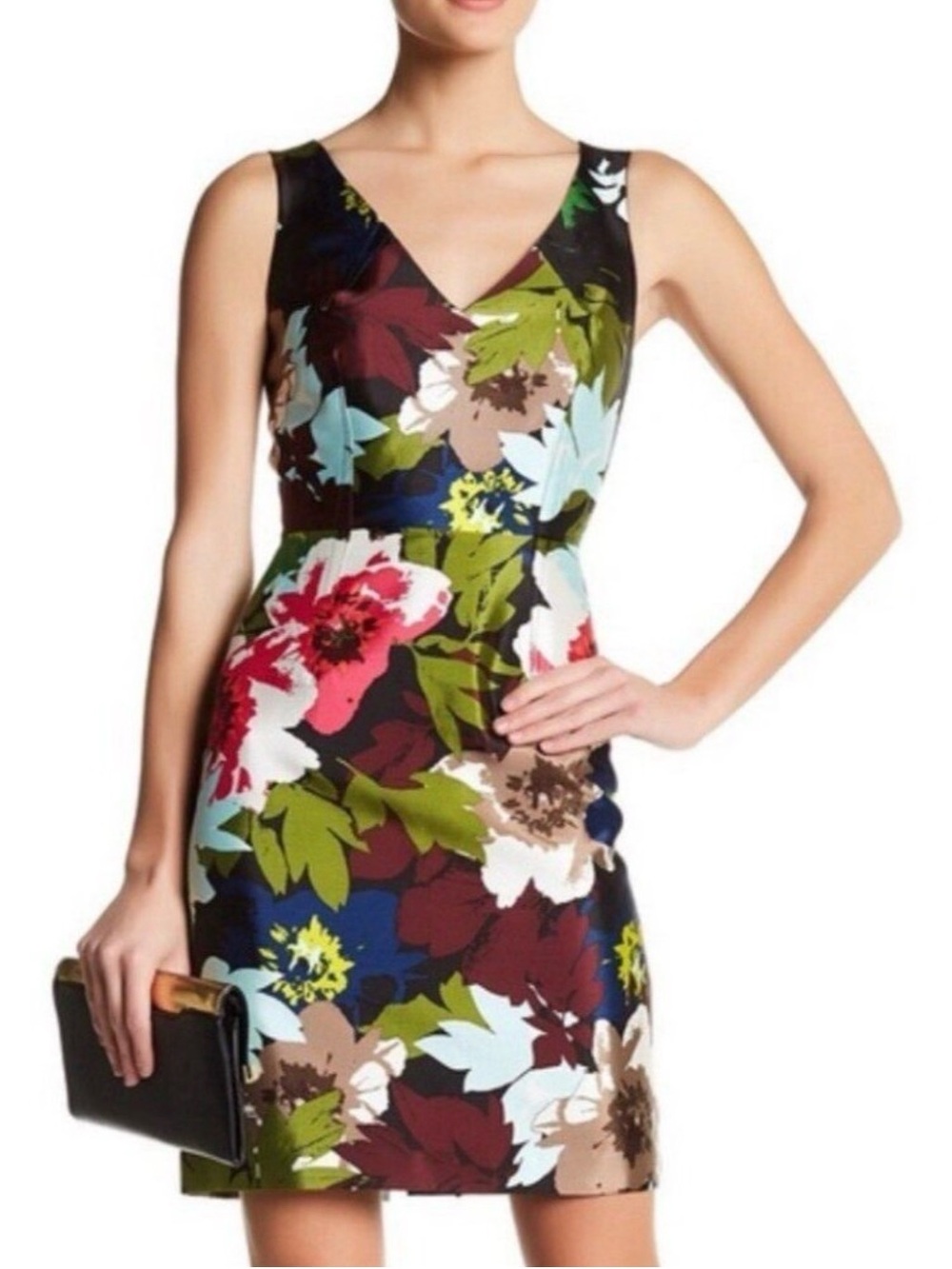 Trina Turk Holiday Collection Sleeveless Sheath Floral Blend Dress Size 8